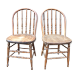 2 vintage bistro chairs called gondolas in solid oak.