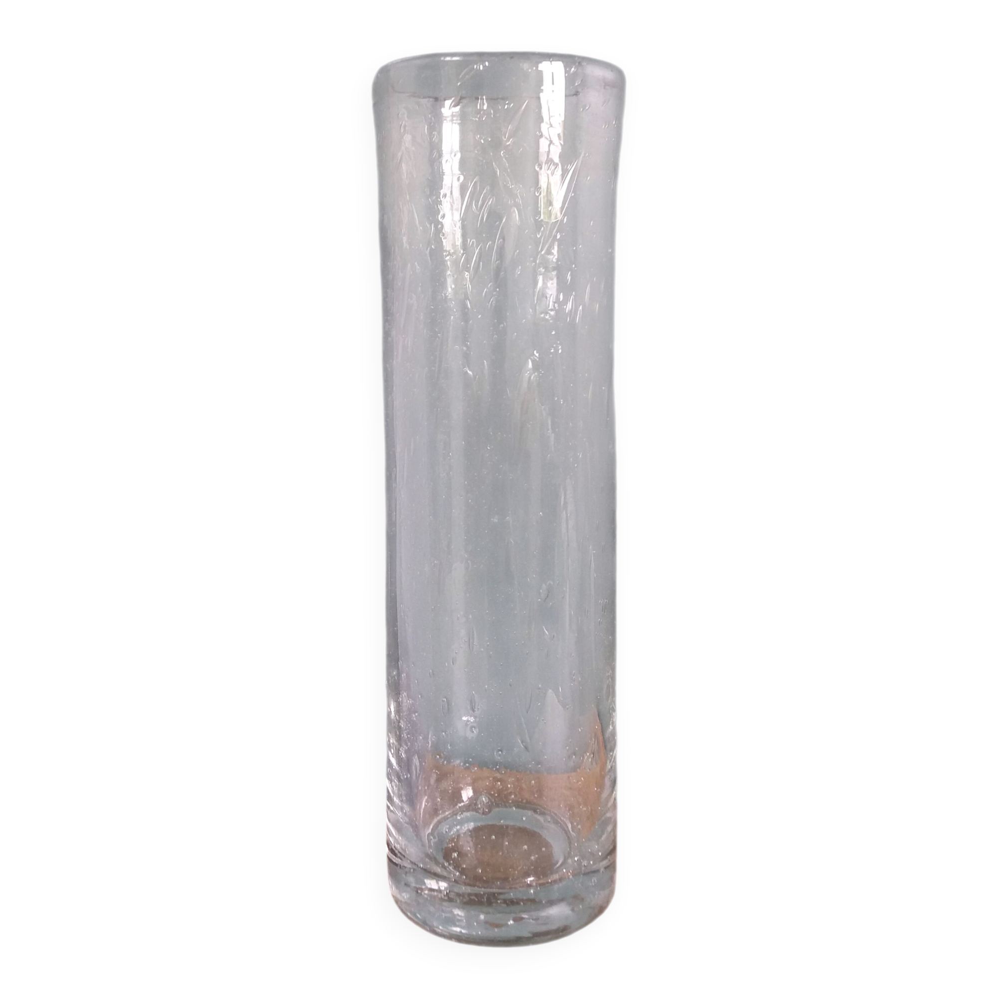 Bubble glass cylinder vase