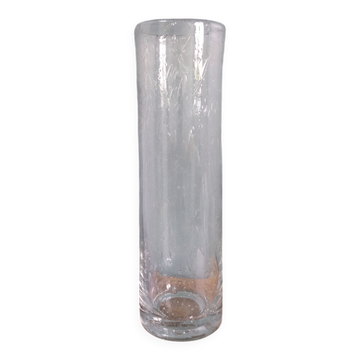 Vase rouleau en verre bullé