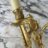 Paire D’appliques En Bronze Doré, Maison Baguès, Style Louis XVI, XXe Siècl