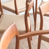 Chaises danoises en teck Mid-Century par Niels O Møller # 77 & 57 Set de 10