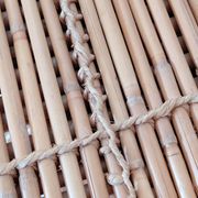Vintage coffee table with woven rope in bamboo style Audoux Minet/1970s