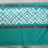 Tablecloth and 8 matching towels Old Green Basque