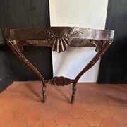 Antique wall console in carved walnut, Louis XV style, 19th century.