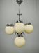 Art Deco Champagne Glass Chandelier, Czechoslovakia 1930s