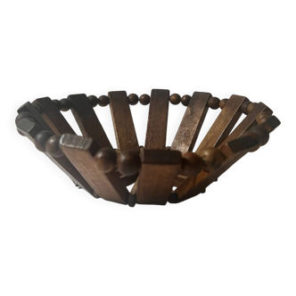 Turned wooden fruit basket/bowl, France 1970