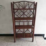 Bamboo and rattan bookcase from the 50s