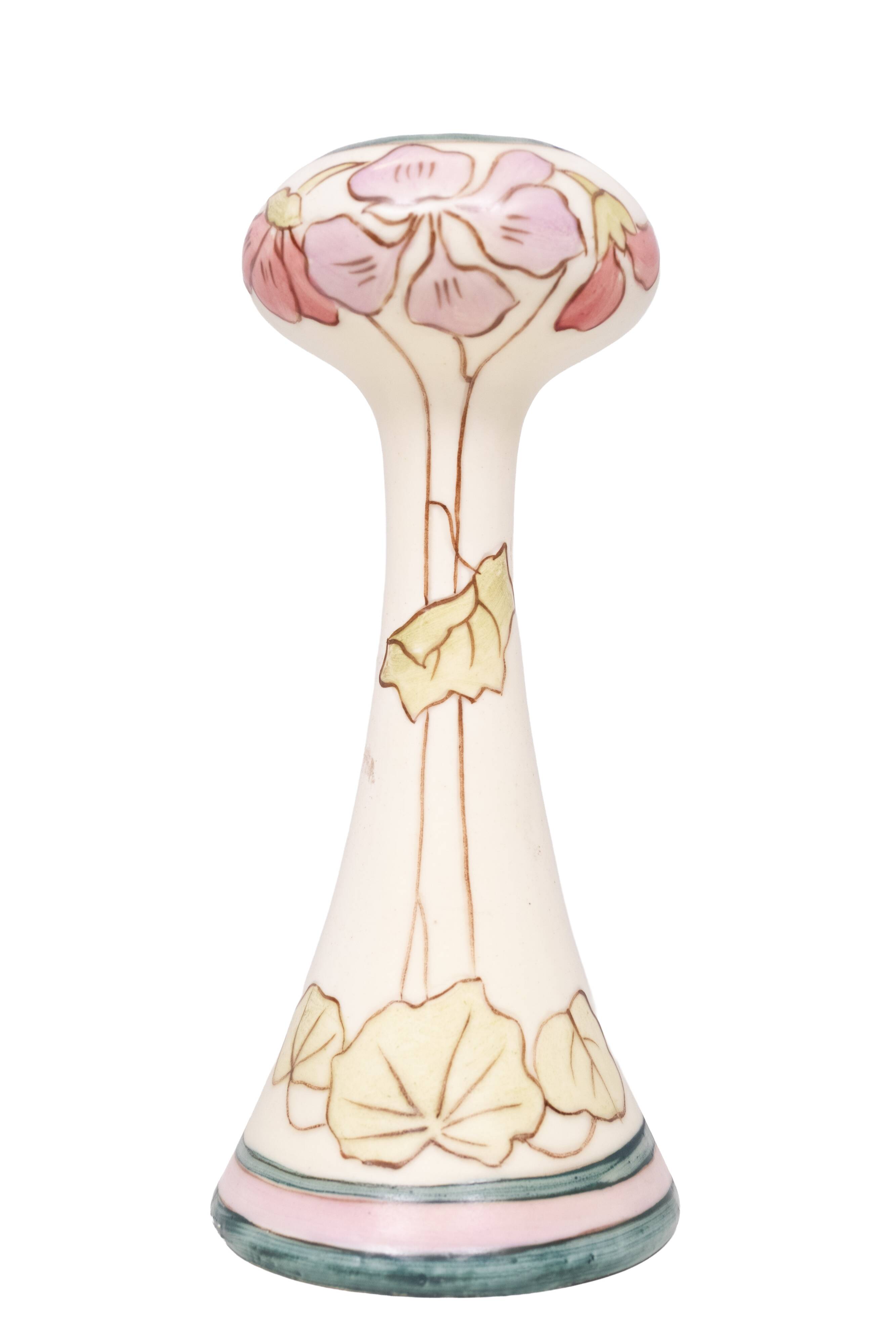 Art Nouveau Vases by Royal Dux, Pastel Floral Design, 1930s, Pair