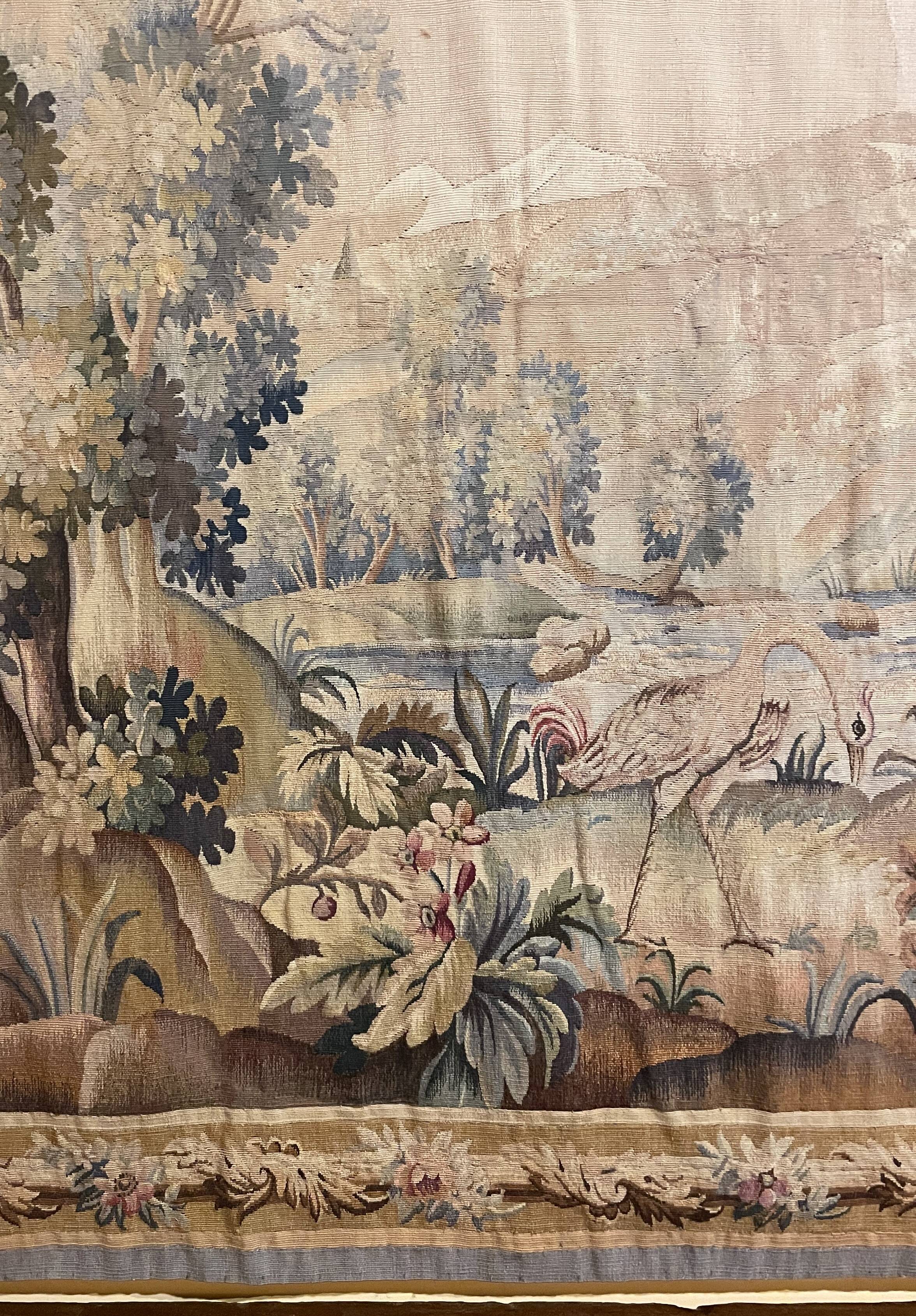 19th-century Aubusson Verdure tapestry
