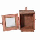 Vitrine murale petite ancienne boite a horloge patine d'origine inde