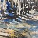 Large watercolor from the early 20th century, signed landscape of a wooded river bank