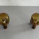 Pair of yellow glass and brass wall lights from the mid-century by N Leuchten, 1960s, Germany.