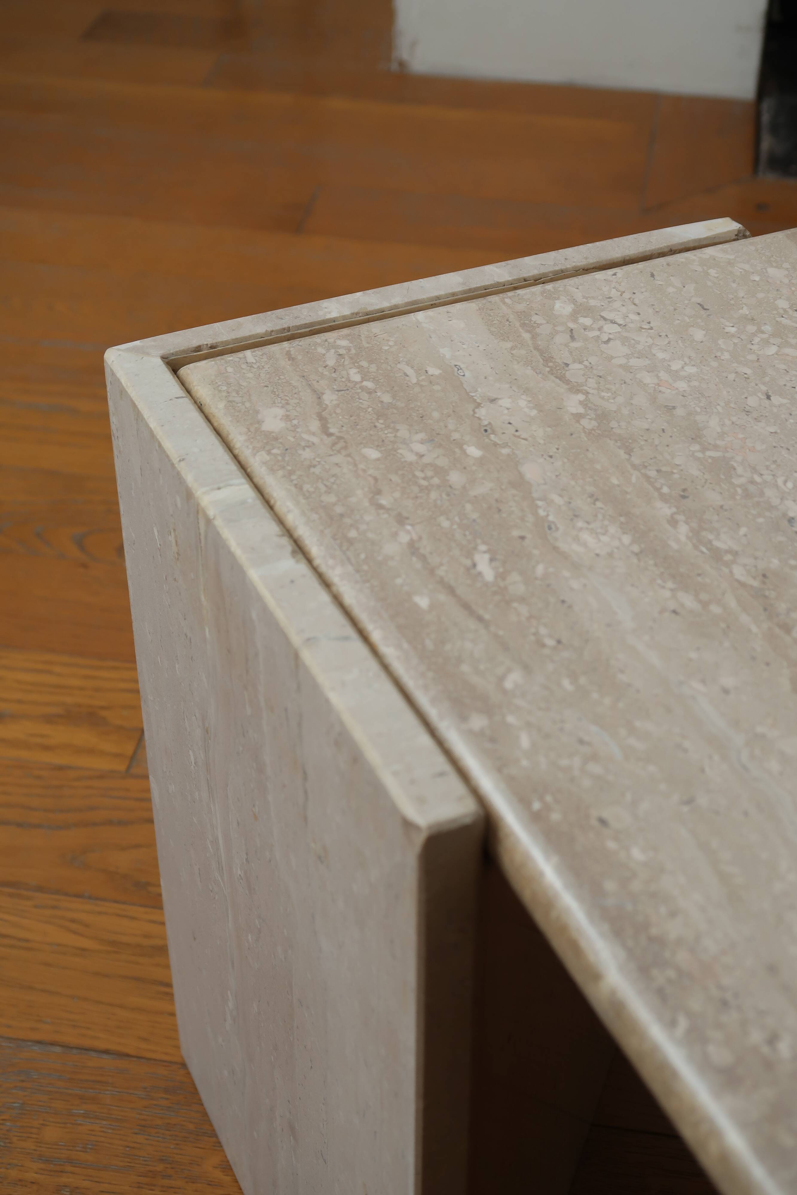 Travertine coffee table Roche Bobois