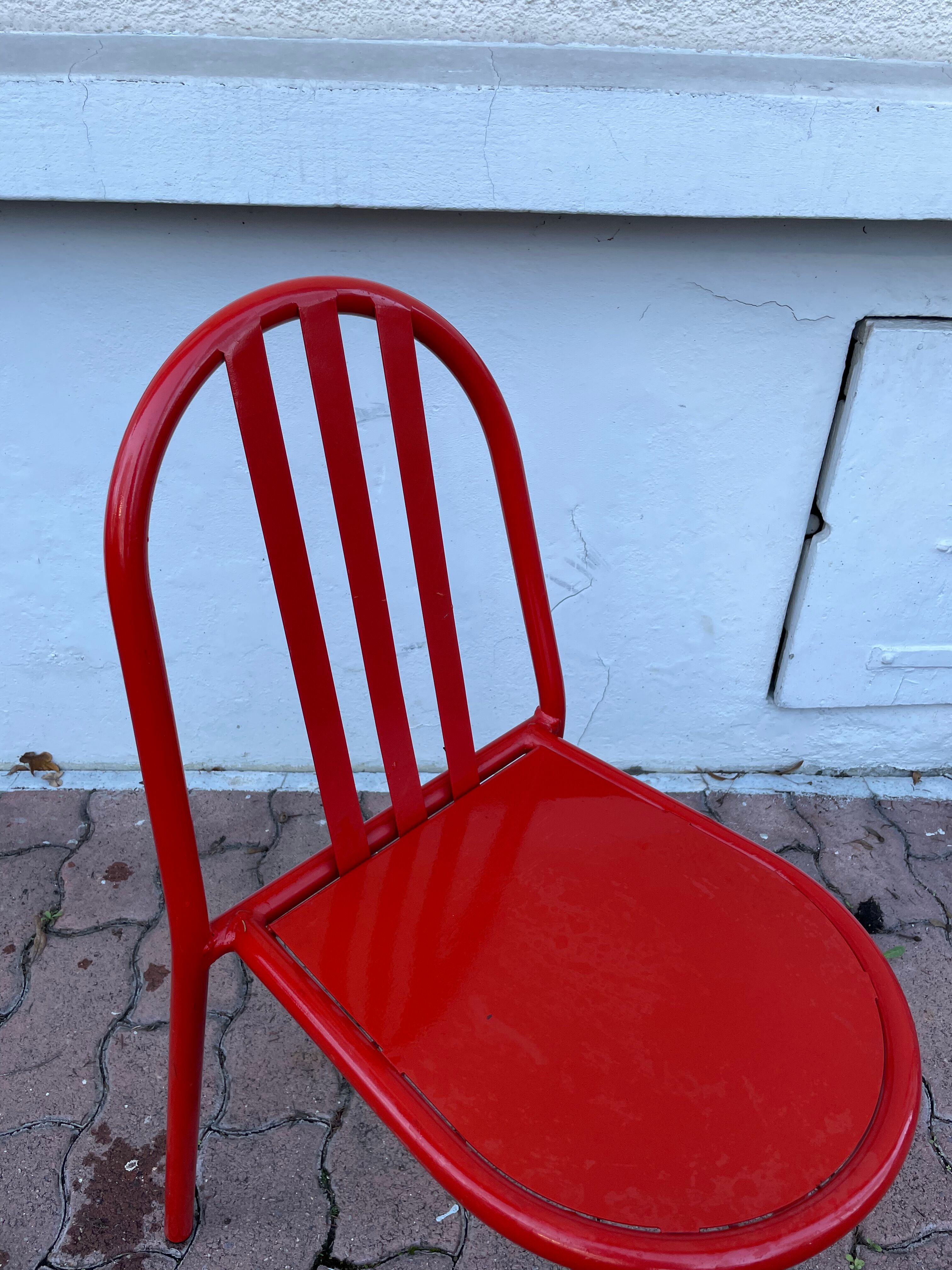 Chaise orange Robert Mallet Stevens, édition années 1980