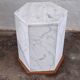 Italian hexagonal Carrara marble monolith side table / pedestal