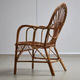Italian Cane Garden Armchair, 1970s
