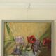 Original Swedish floral still life oil on panel painting