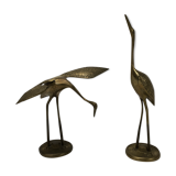 Brass heron couple