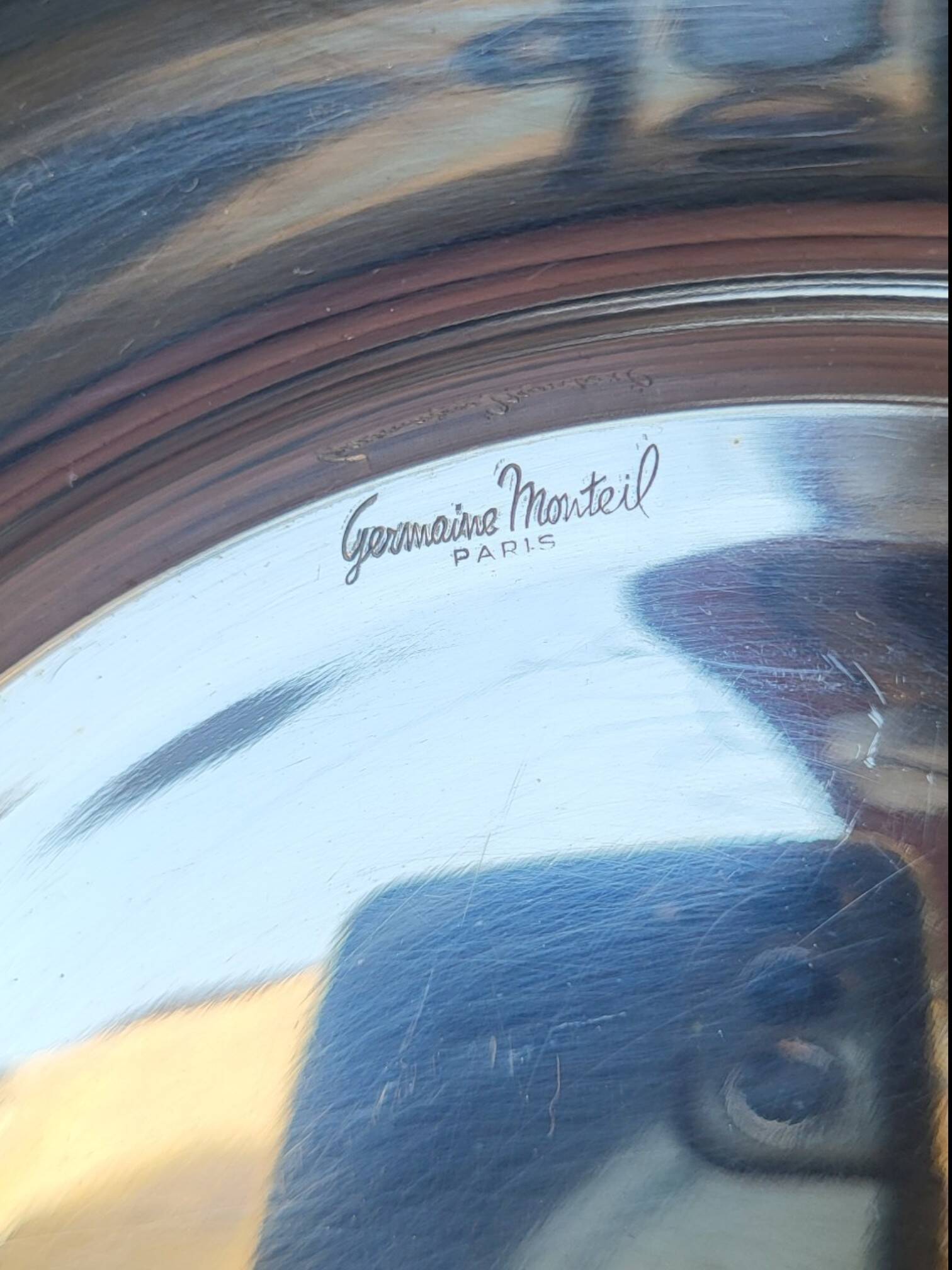 Silver-plated metal plate Germaine Monteil Paris