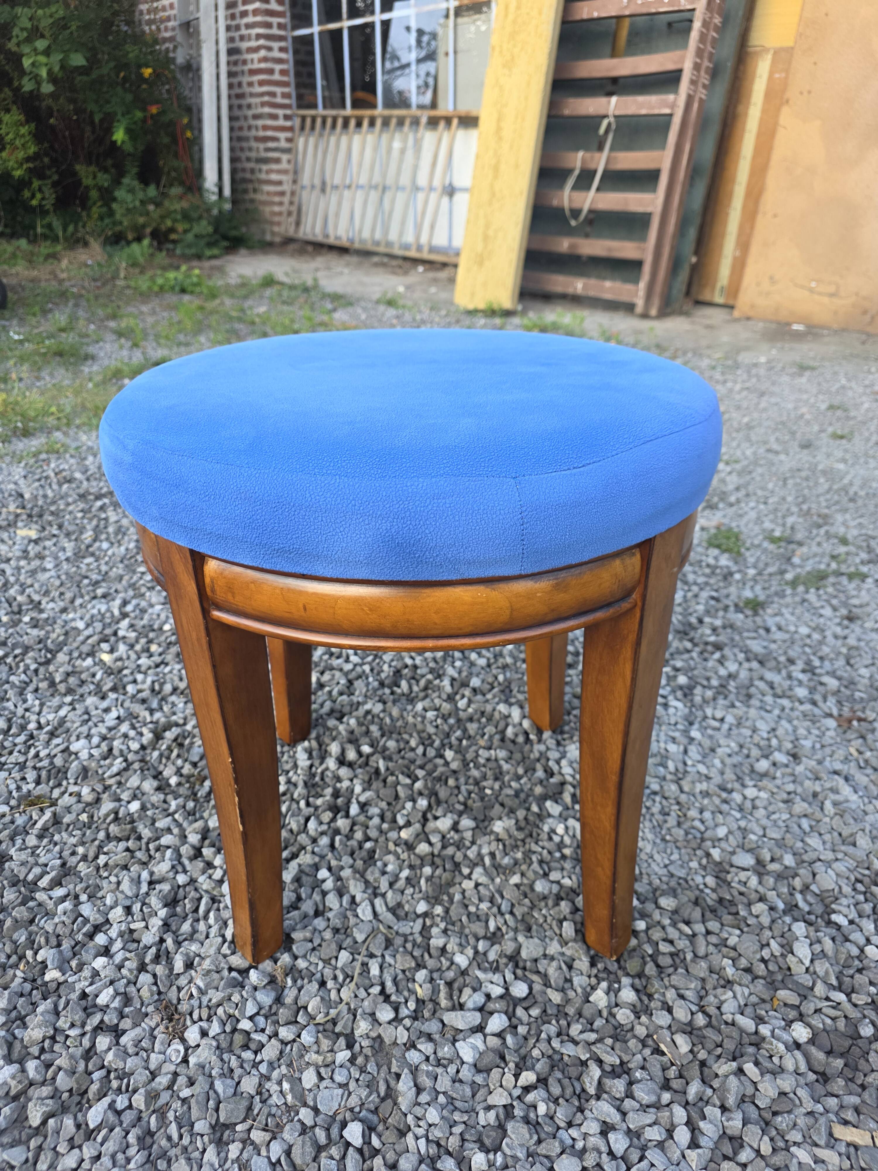 Scandinavian style armchair + velvet footrest
