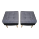 Mid-century modern ottomans in grey and black, 1950s, set of 2