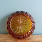 Amber glass ashtray