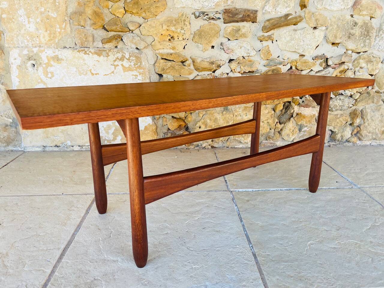 Teak coffee table in Scandinavian style, circa 1960s.