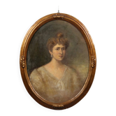 Modern painting, portrait of a young woman, oil on canvas '900