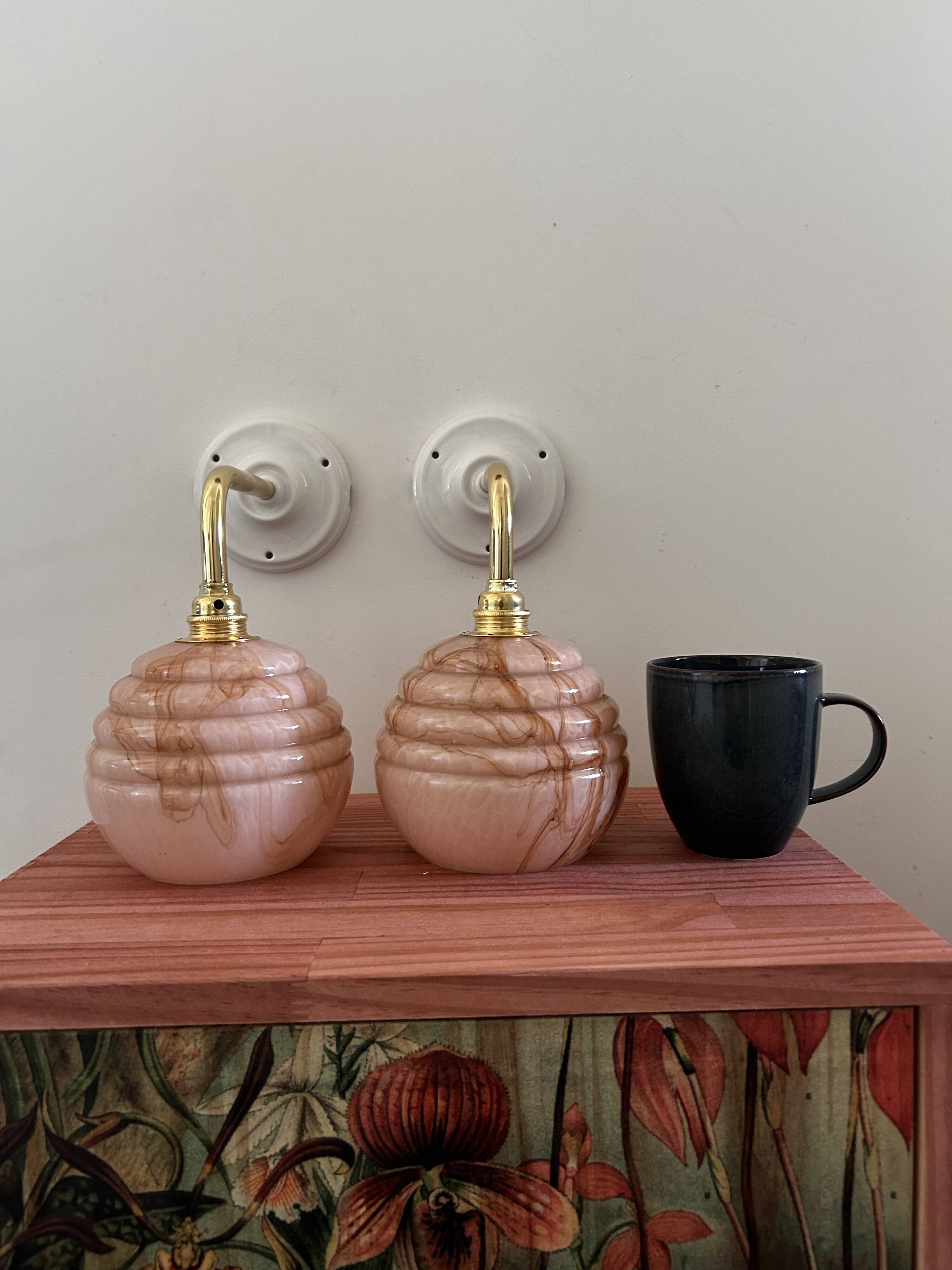 Pair of Art Deco wall lights