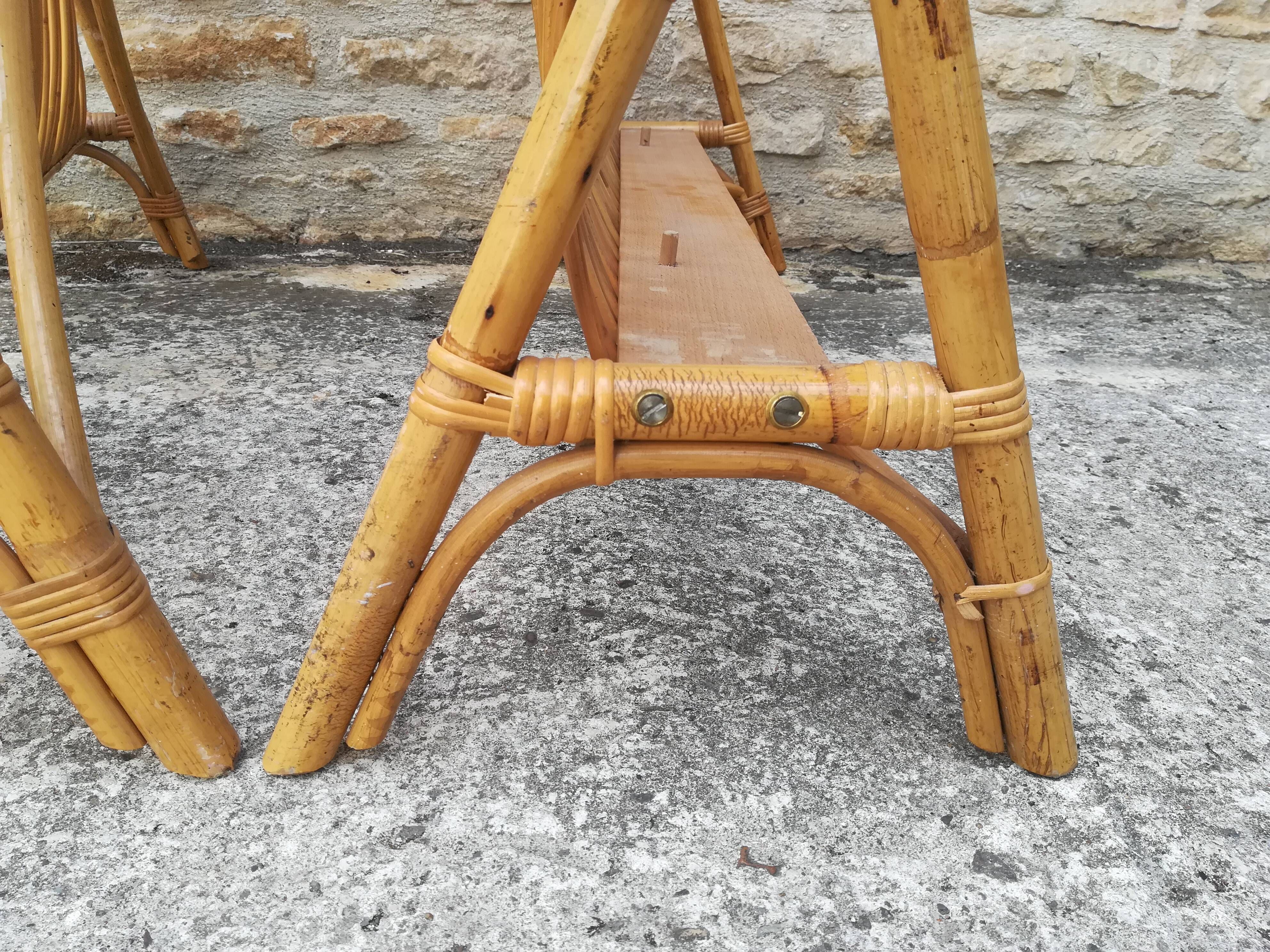 Tête et pied de lit corbeille en rotin