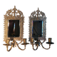 Pair of mirror sconces/candle holders in 19th-century bronze.