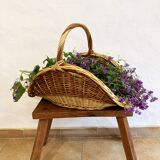 Rattan log basket