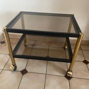 rolling dessert cart in Hollywood Regency style