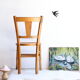 Chaise bistrot des années 50 en bois patiné