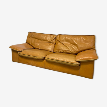 Brown leather sofa Roche Bobois
