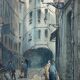 Aquarelle signée Charles Forget (1886-1960) La cour du dragon 1925 Paris VIème