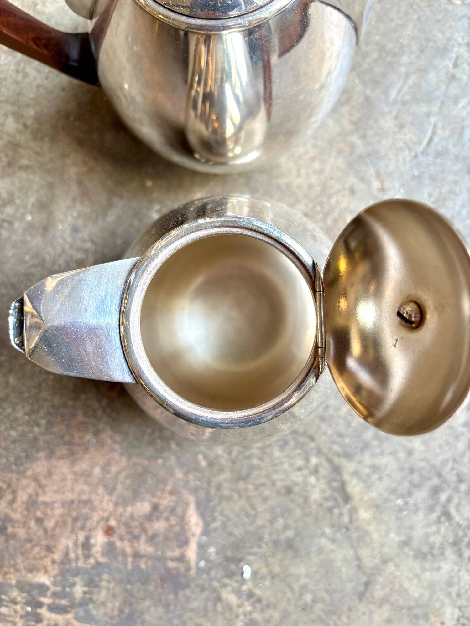 Service à café et thé 4 pièces ercuis en métal argenté, vers 1930