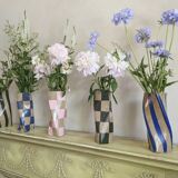 Blue Stripe Twist Vase