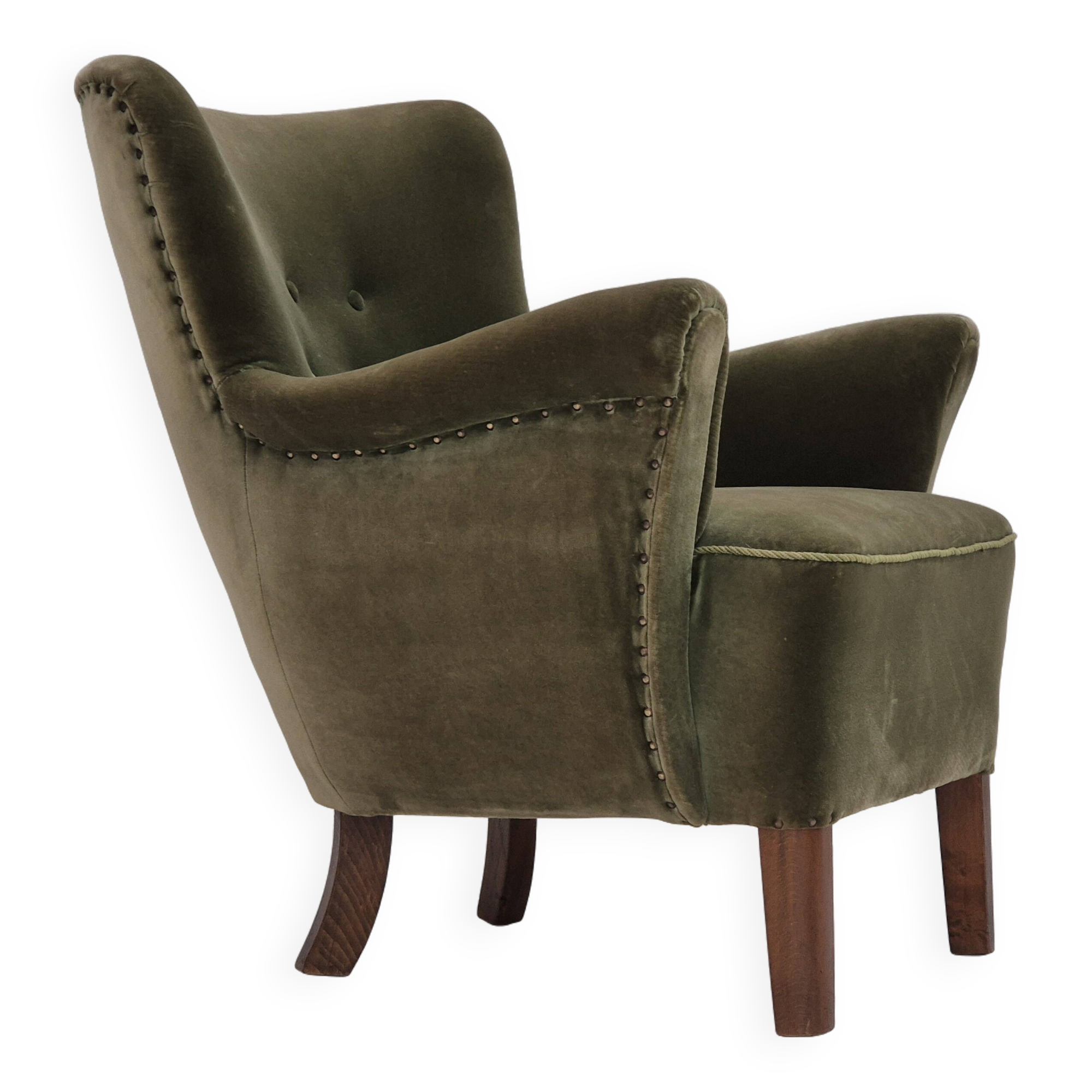 1970s, Danish design, lounge chair, original condition, furniture velour.