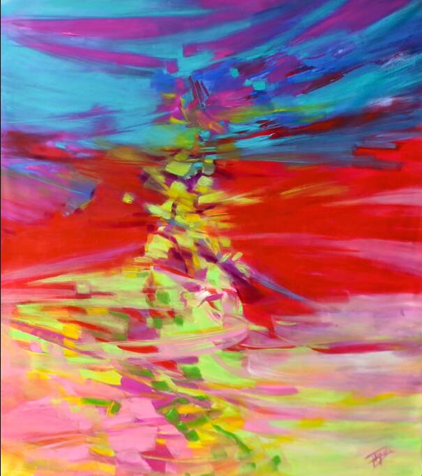 XL Original Abstract Painting by established artist Isabel Tapias
