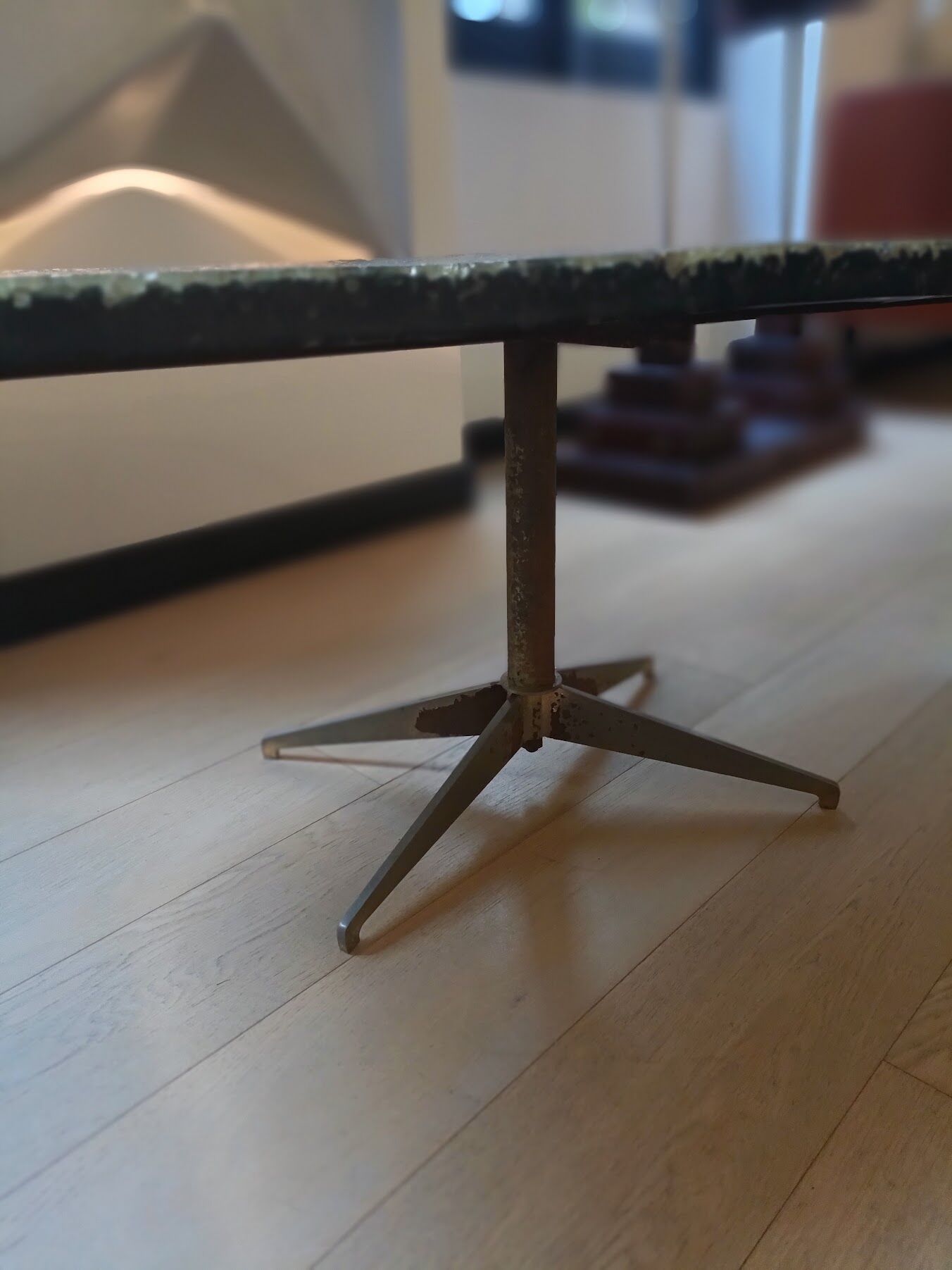 Coffee table in fractal stone, steel resin and inclusions Marie Claude de Fouquières 1970s