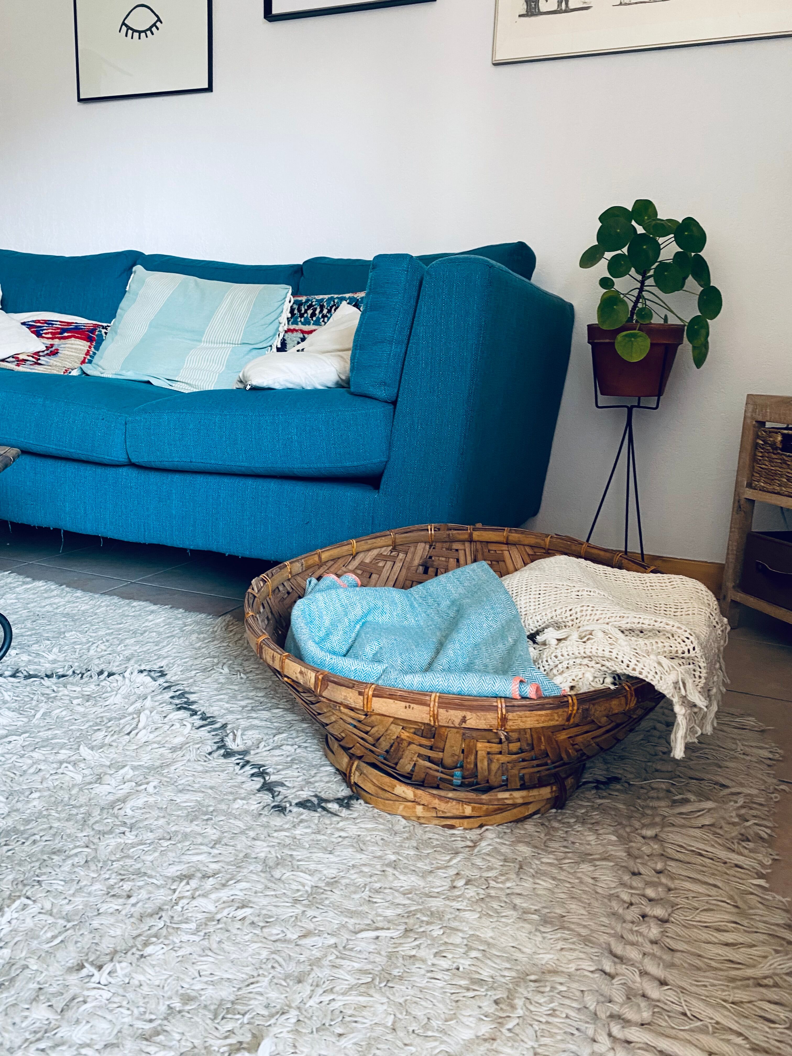 Bohemian bamboo XL panière