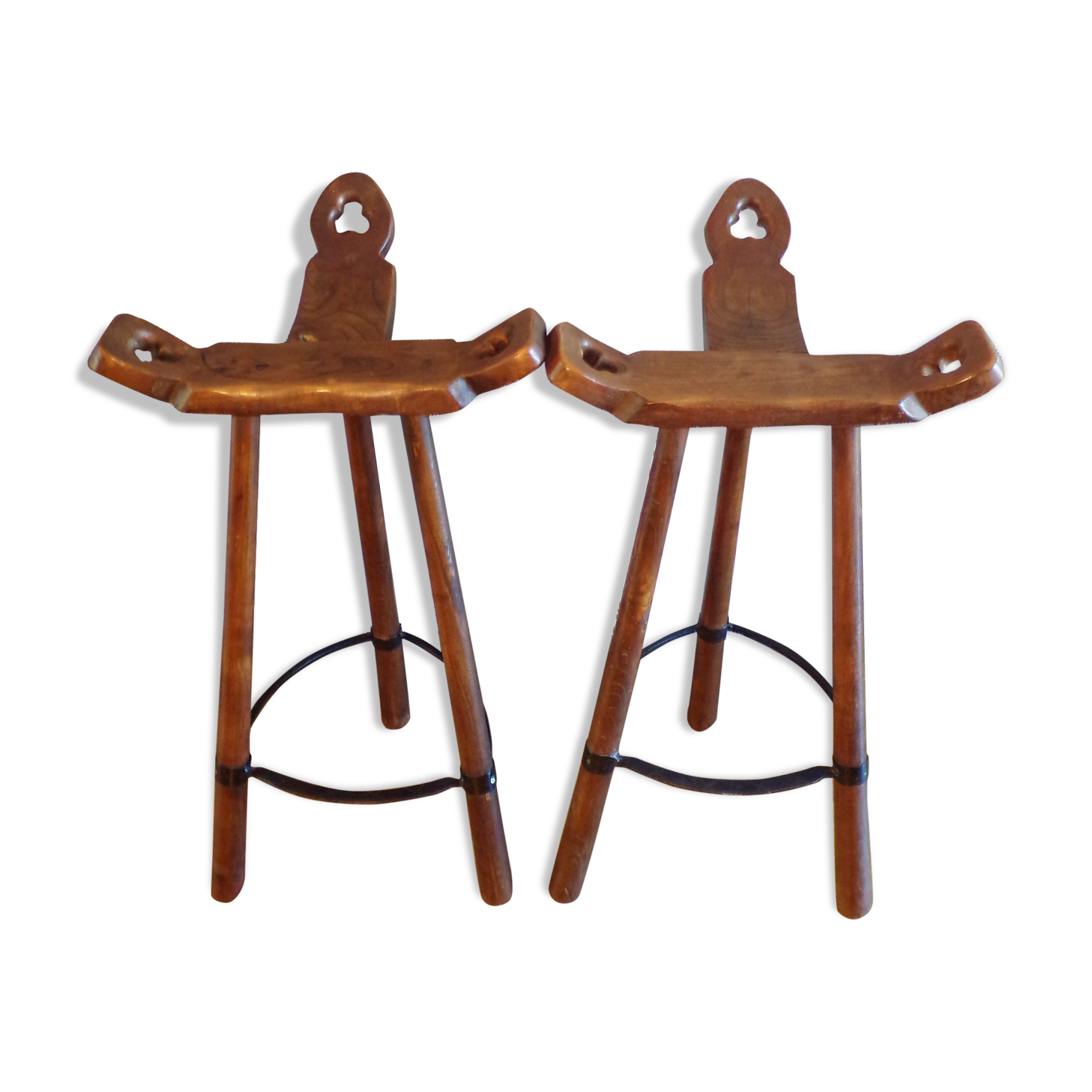 Pair of Spanish brutalist bar stools
