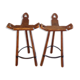 Pair of Spanish brutalist bar stools