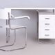 Czech Bauhaus Writing Desk with Chair in Chrome and Lacquered Wood, 1930s, Set of 2