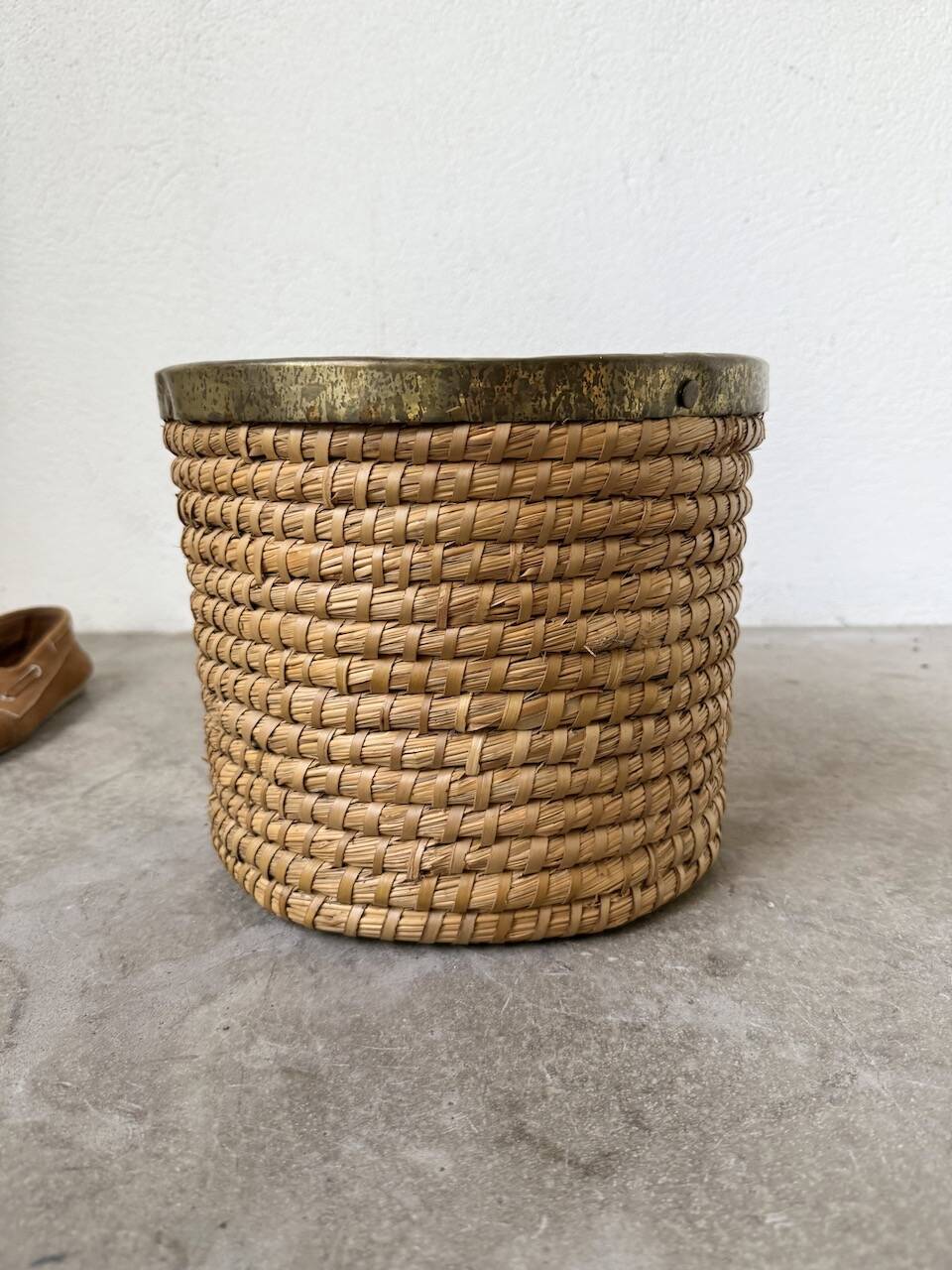 Rattan basket 1970, Italy