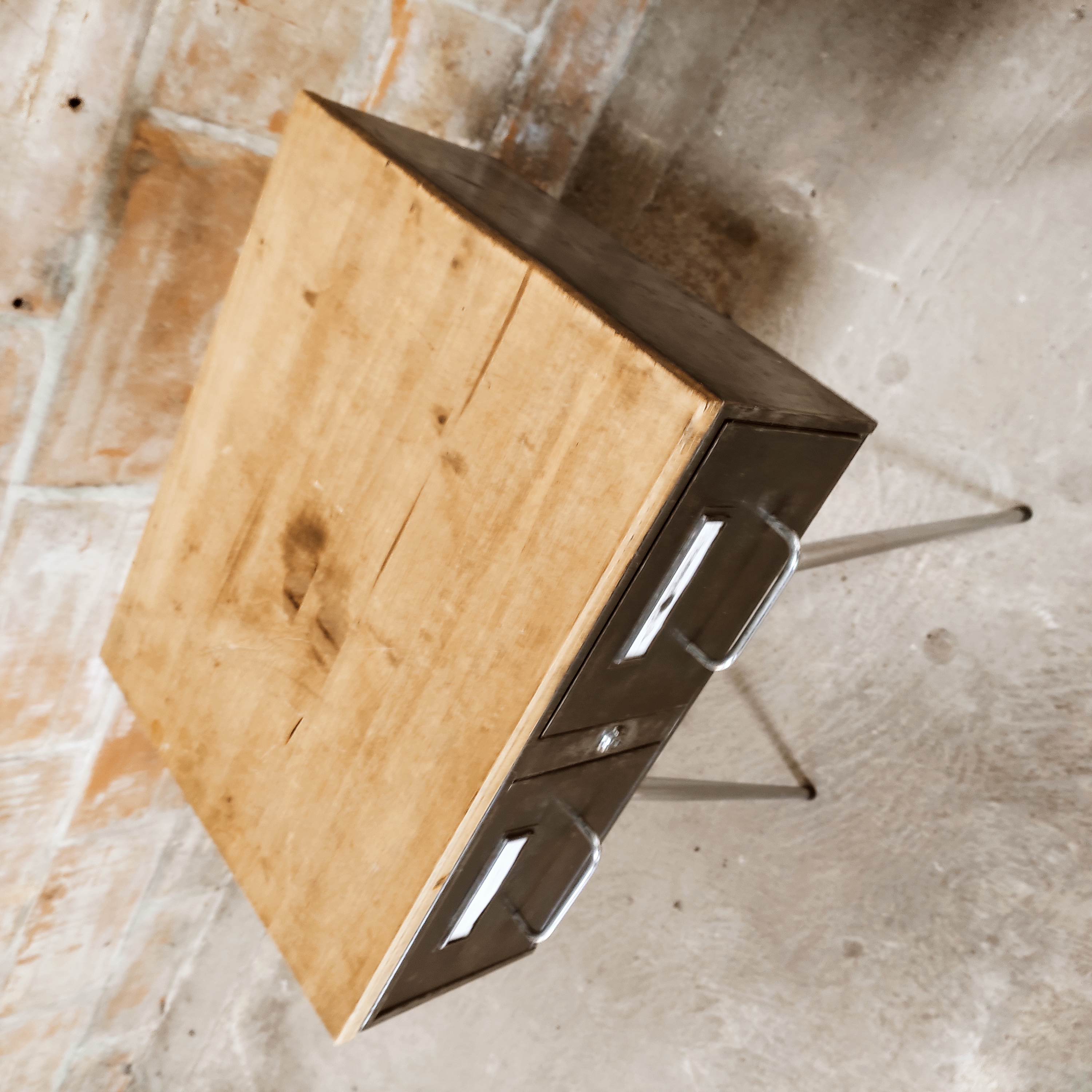 Pair of industrial style bedside table