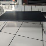 Coffee table in chromed metal and perforated sheet