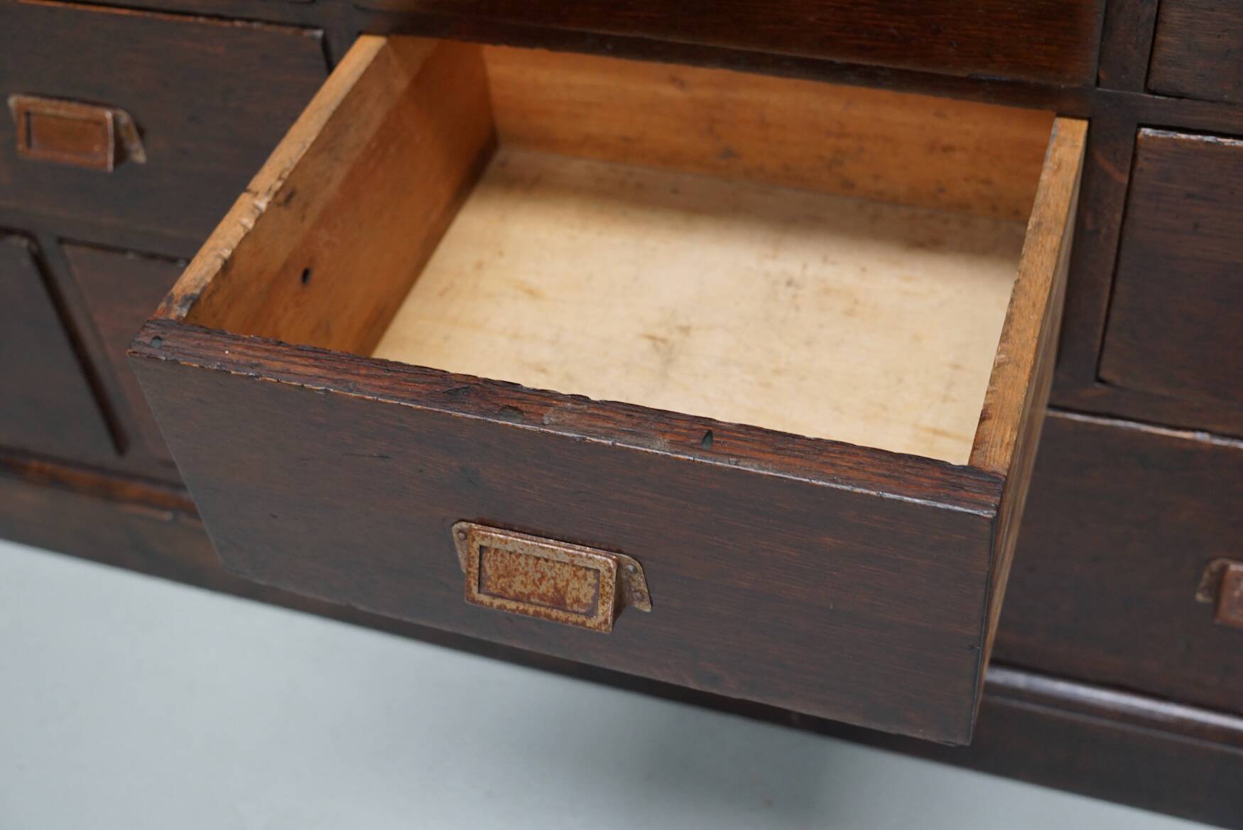 Vintage Dutch Oak Apothecary/Shop Cabinet, 1950s
