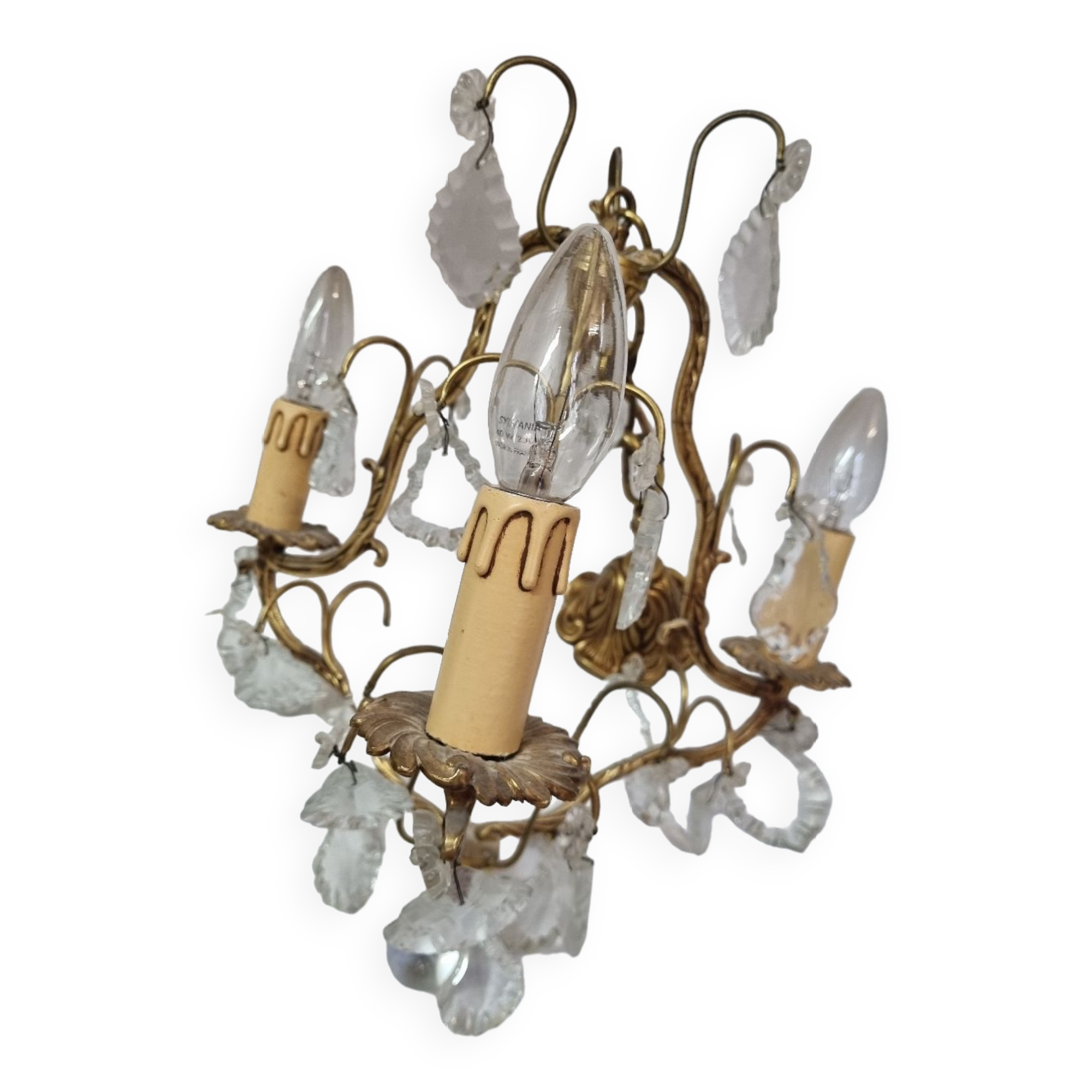 Bronze chandelier with baroque crystal tassels